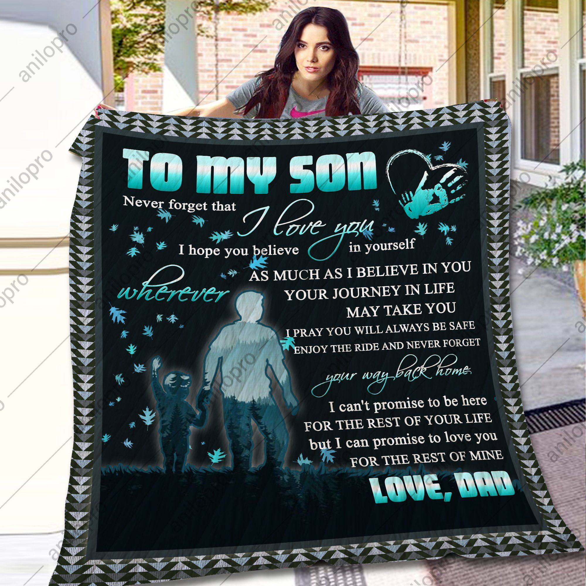 Dad To Son I Believe In You Quilt Blanket DHC040120200TD