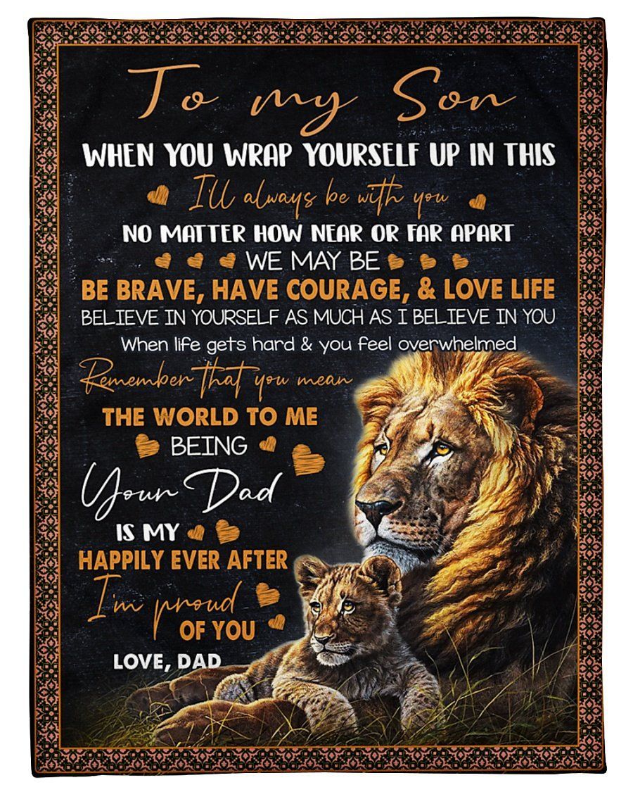Dad To Son I’m Proud Of You Fleece Blanket Fleece Blanket