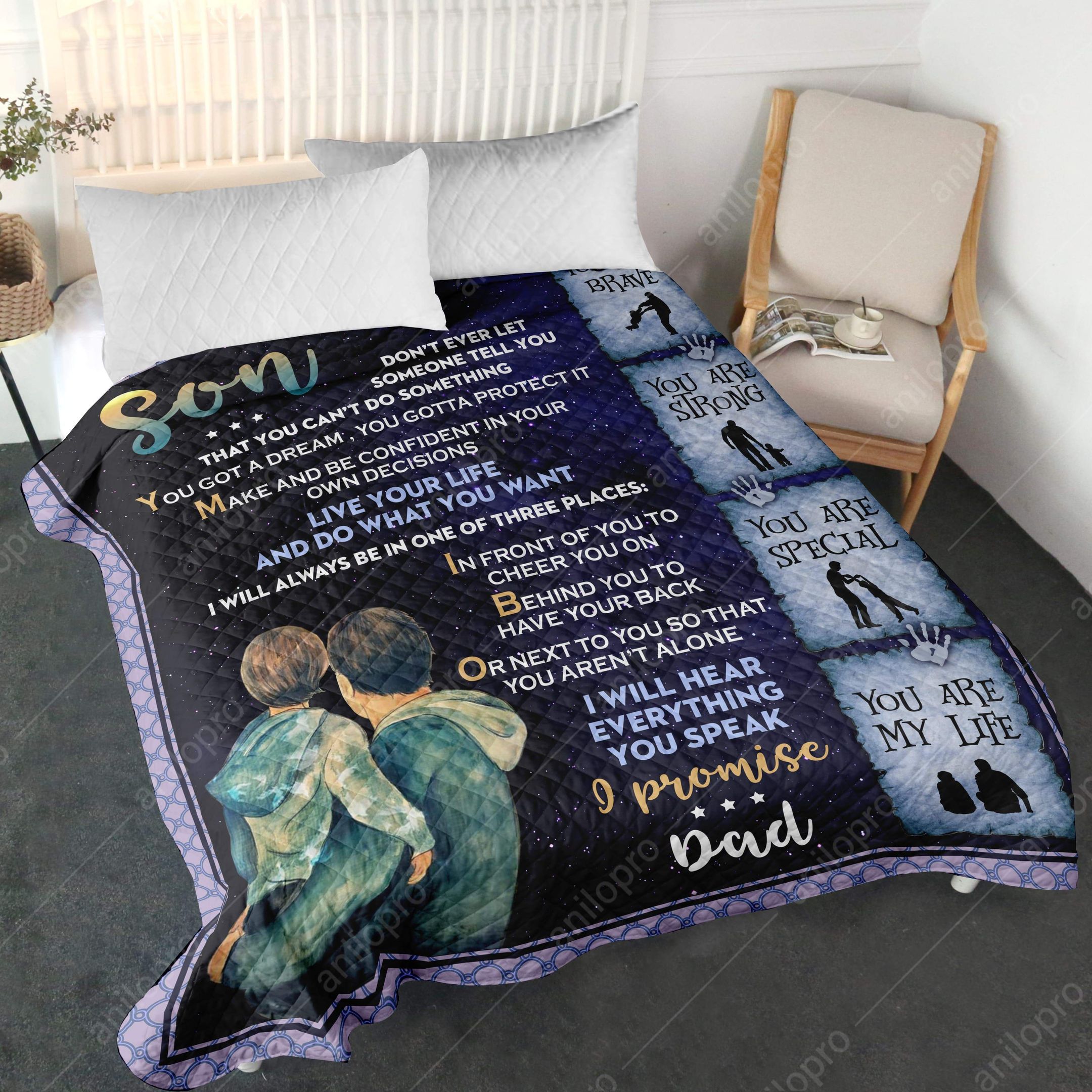 Dad To Son I Promise Quilt Blanket DHC04012079TD