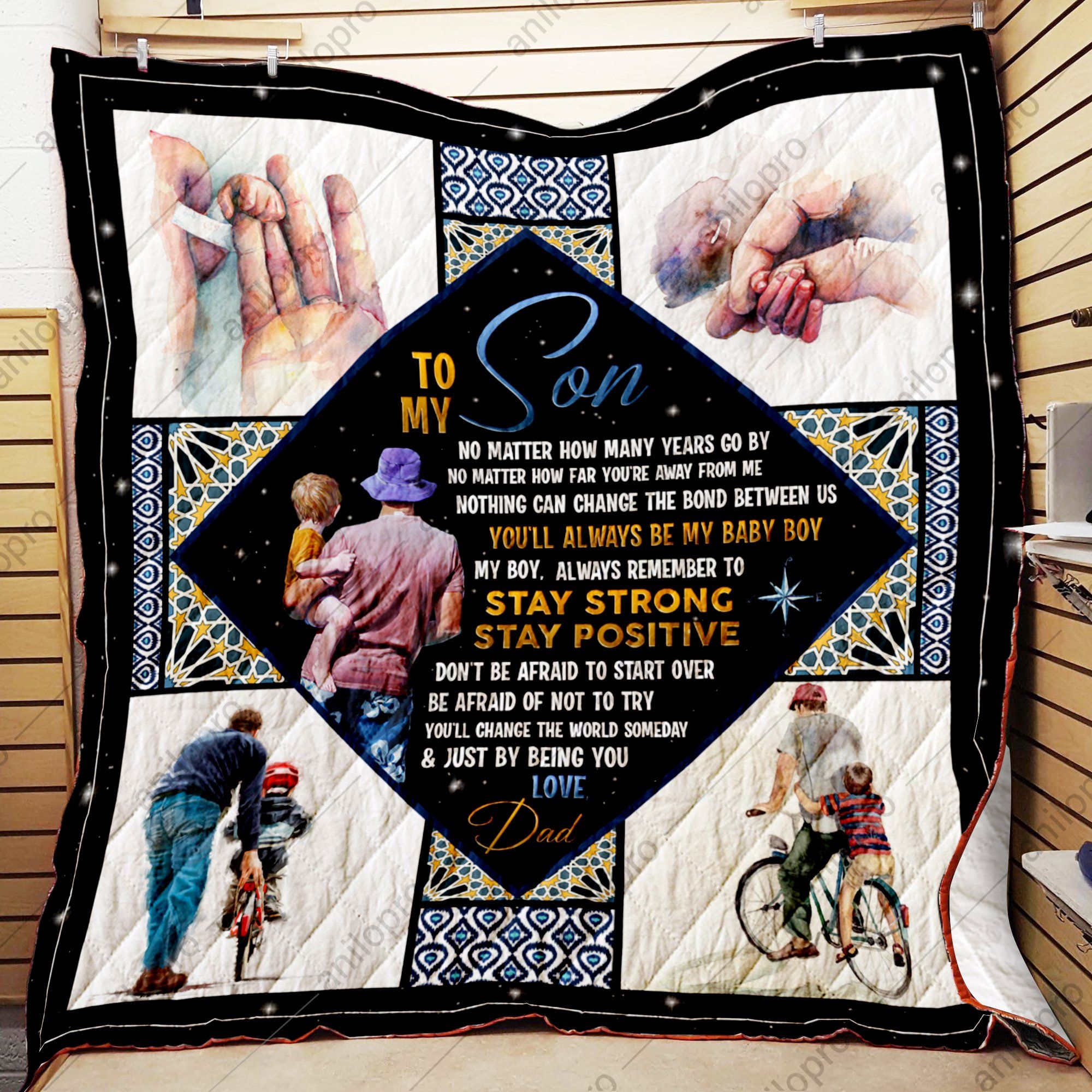 Dad To Son Just By Being You Quilt Blanket DHC04012099TD