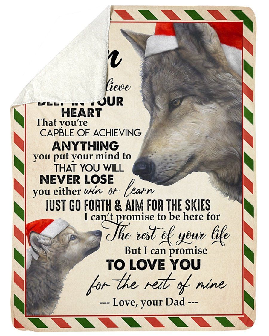 Dad To Son Love You For The Rest Of Mine Christmas Fleece Blanket Sherpa Blanket
