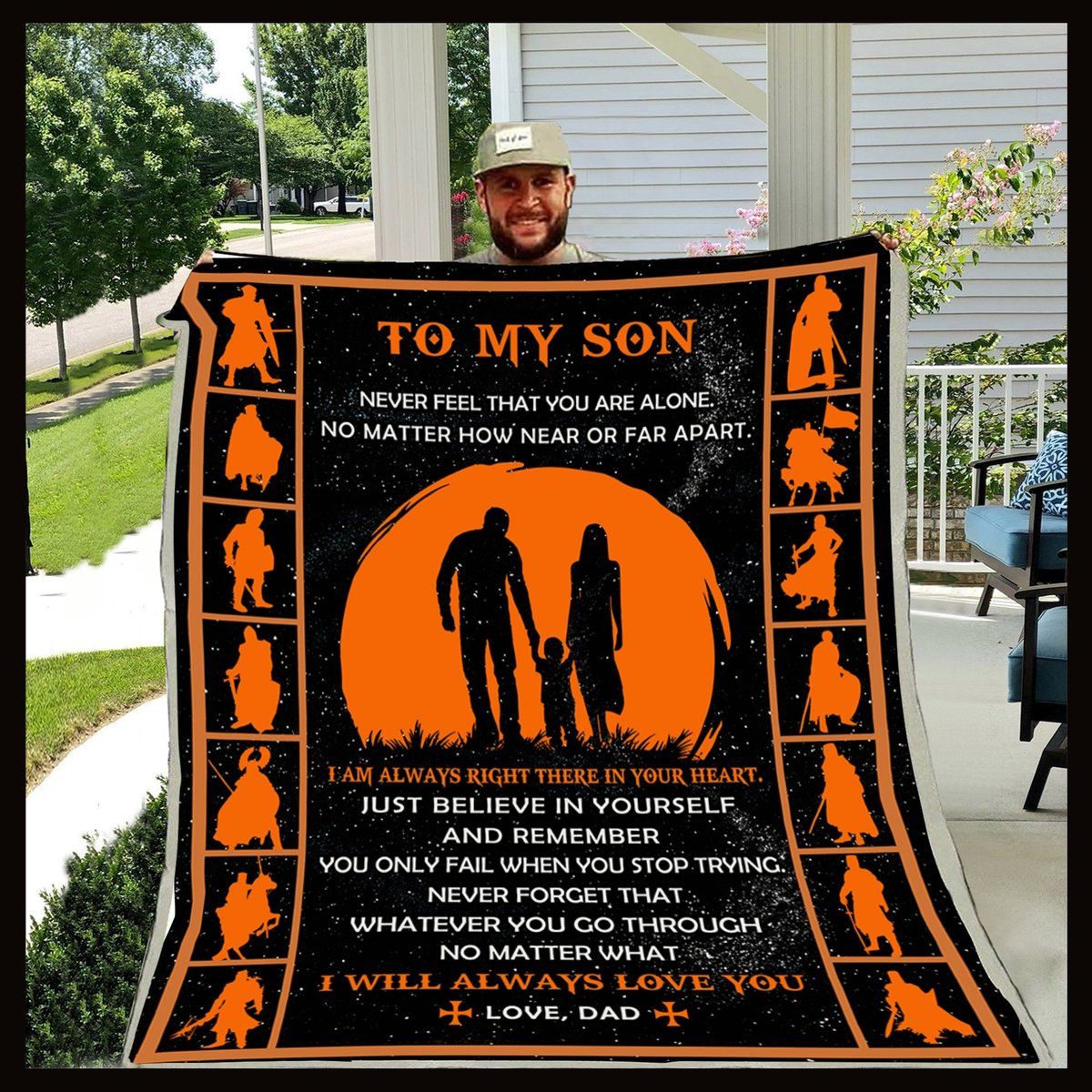 Dad To Son Never Feel That Quilt Blanket DHC3101331LT