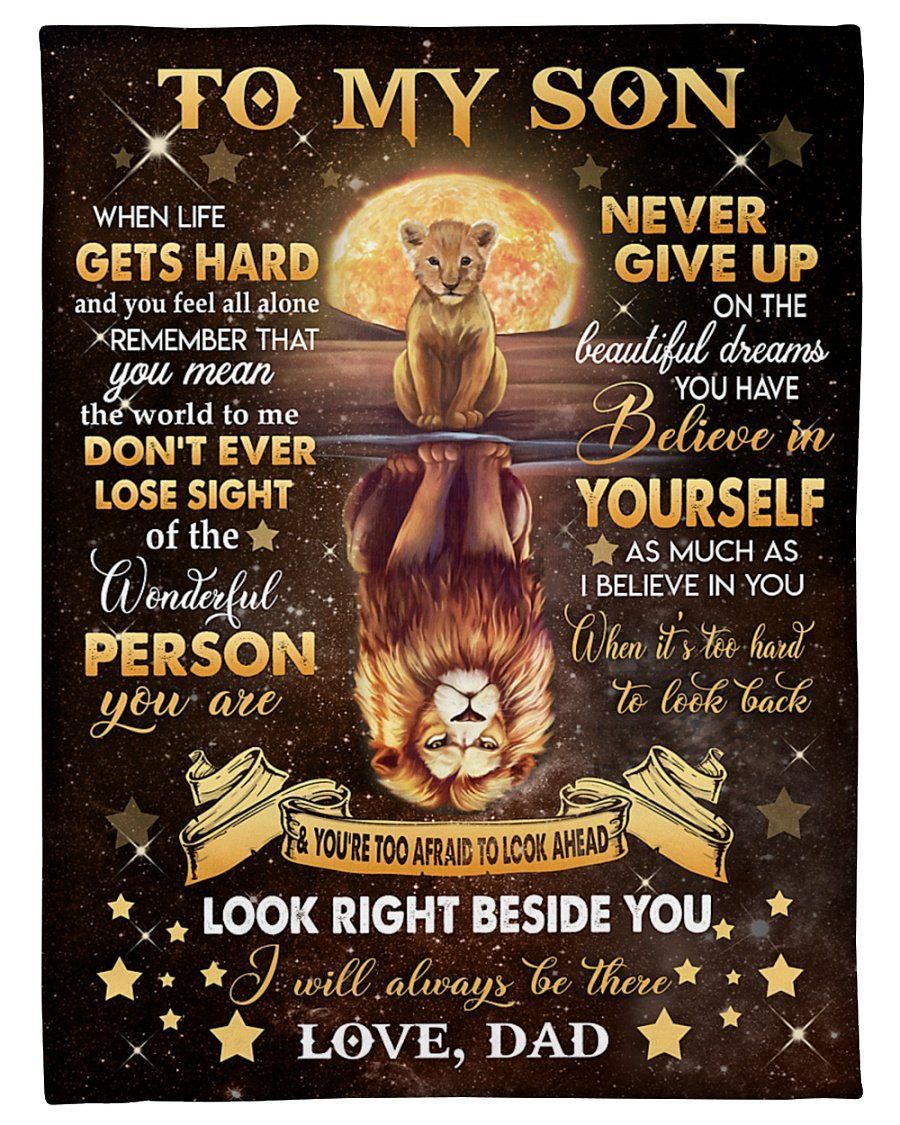 Dad To Son Never Give Up Fleece Blanket Fleece Blanket