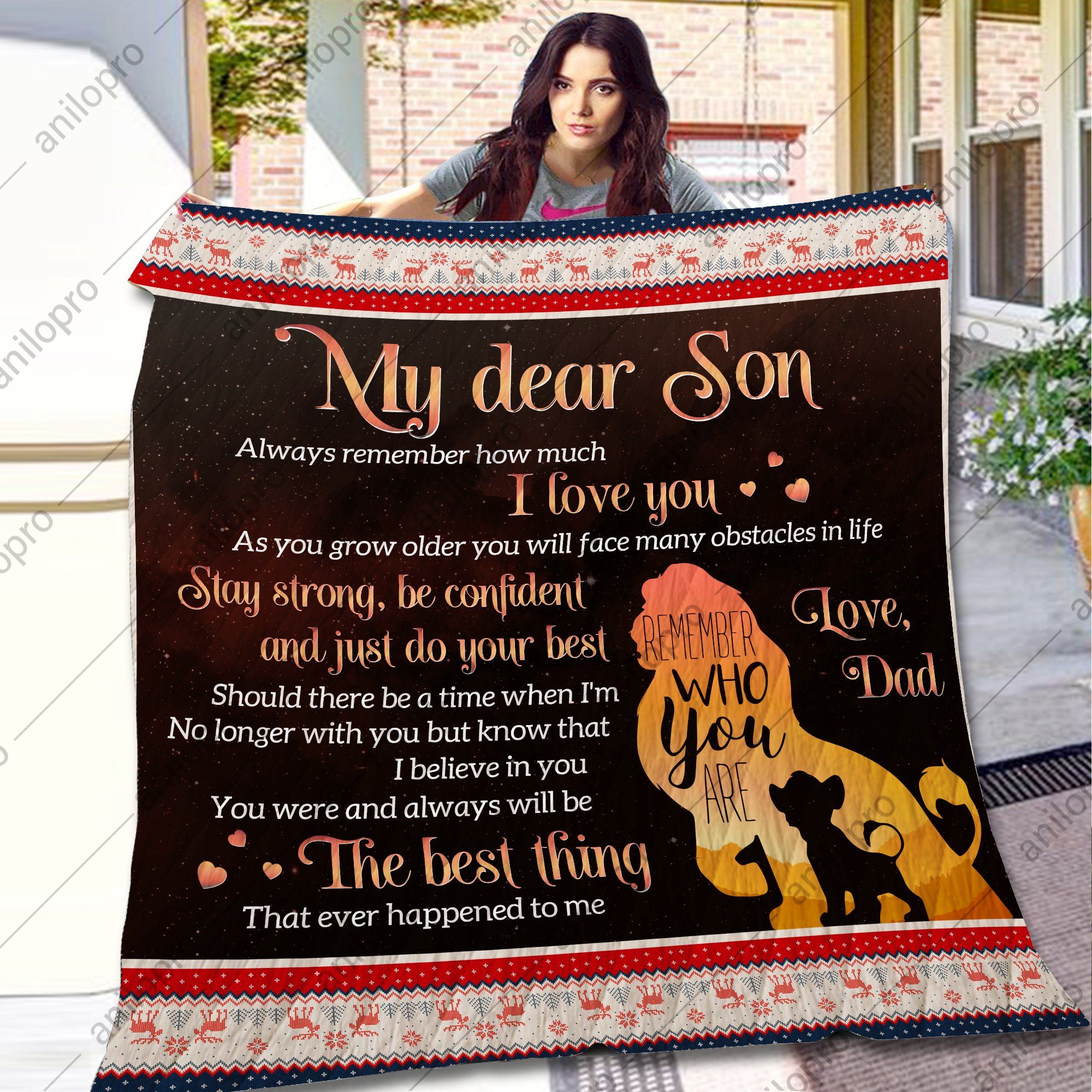 Dad To Son Remember Who You Are Quilt Blanket DHC04012071TD