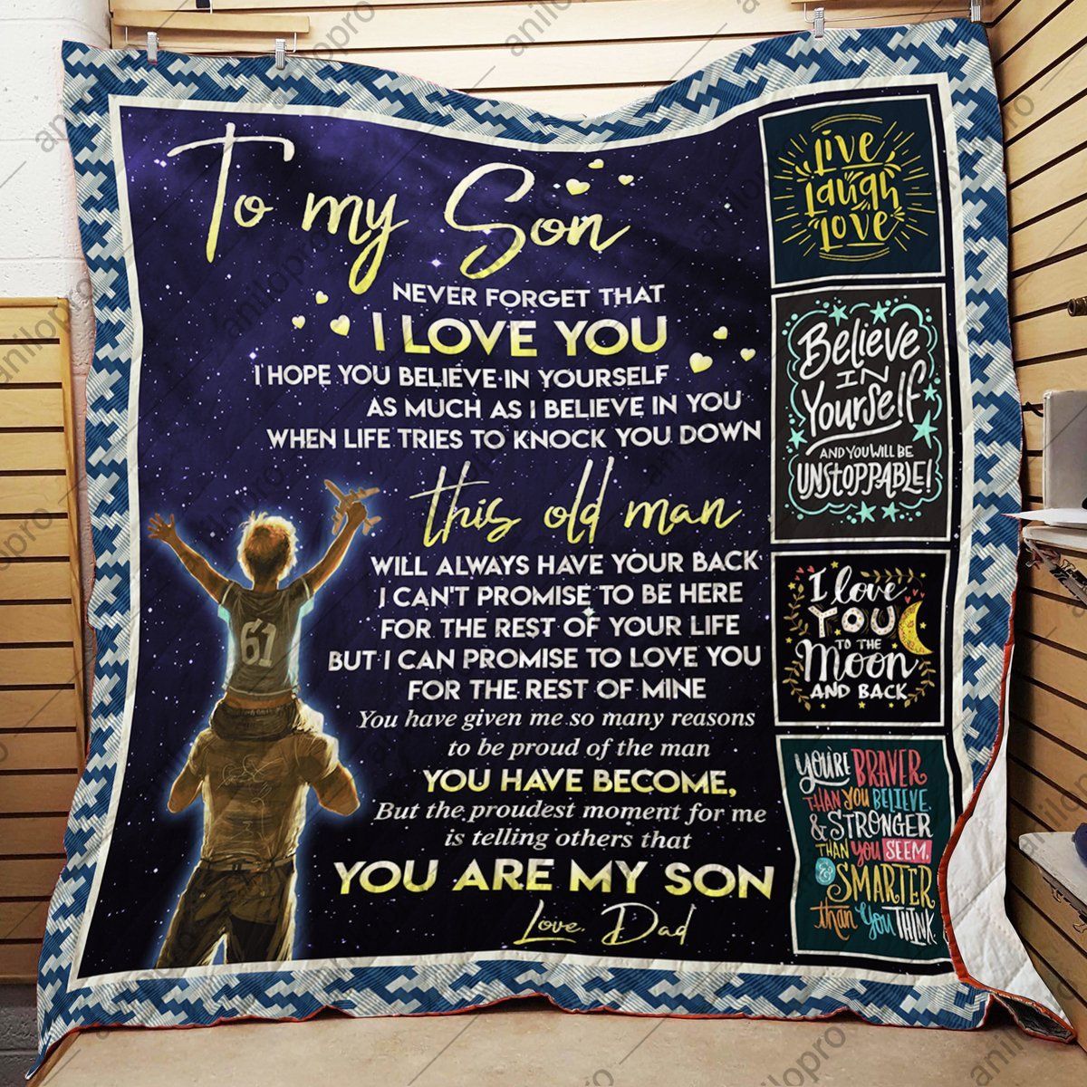 Dad To Son You Are My Son GS-CL-DT3006 Quilt Blanket