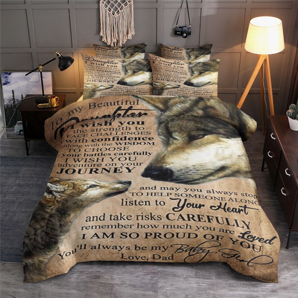 Dad Wolf To Daughter Bedding Set
