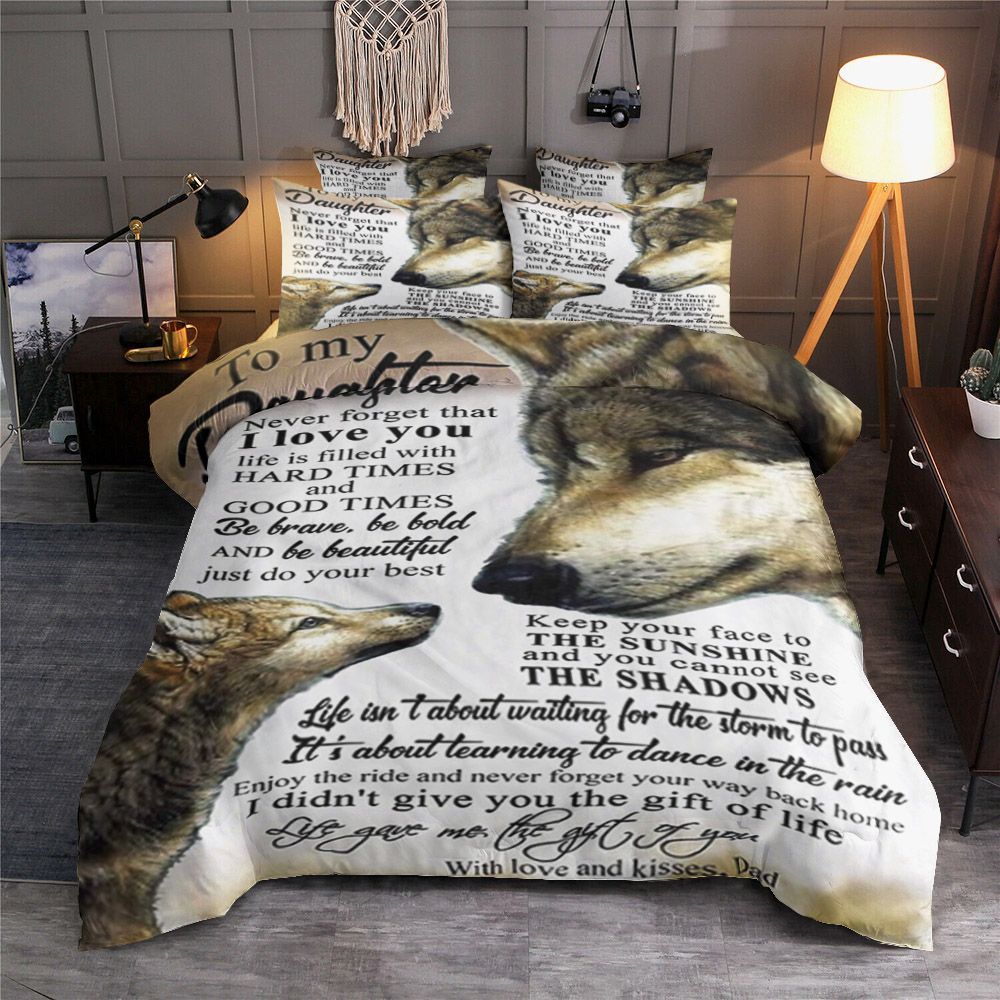 Dad Wolf To Daughter Bedding Set
