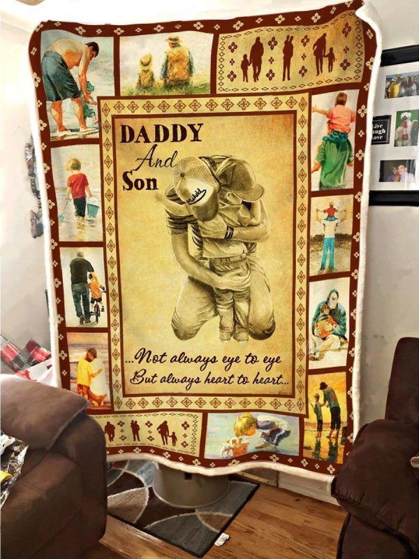 Daddy And Son Sherpa Fleece Blanket