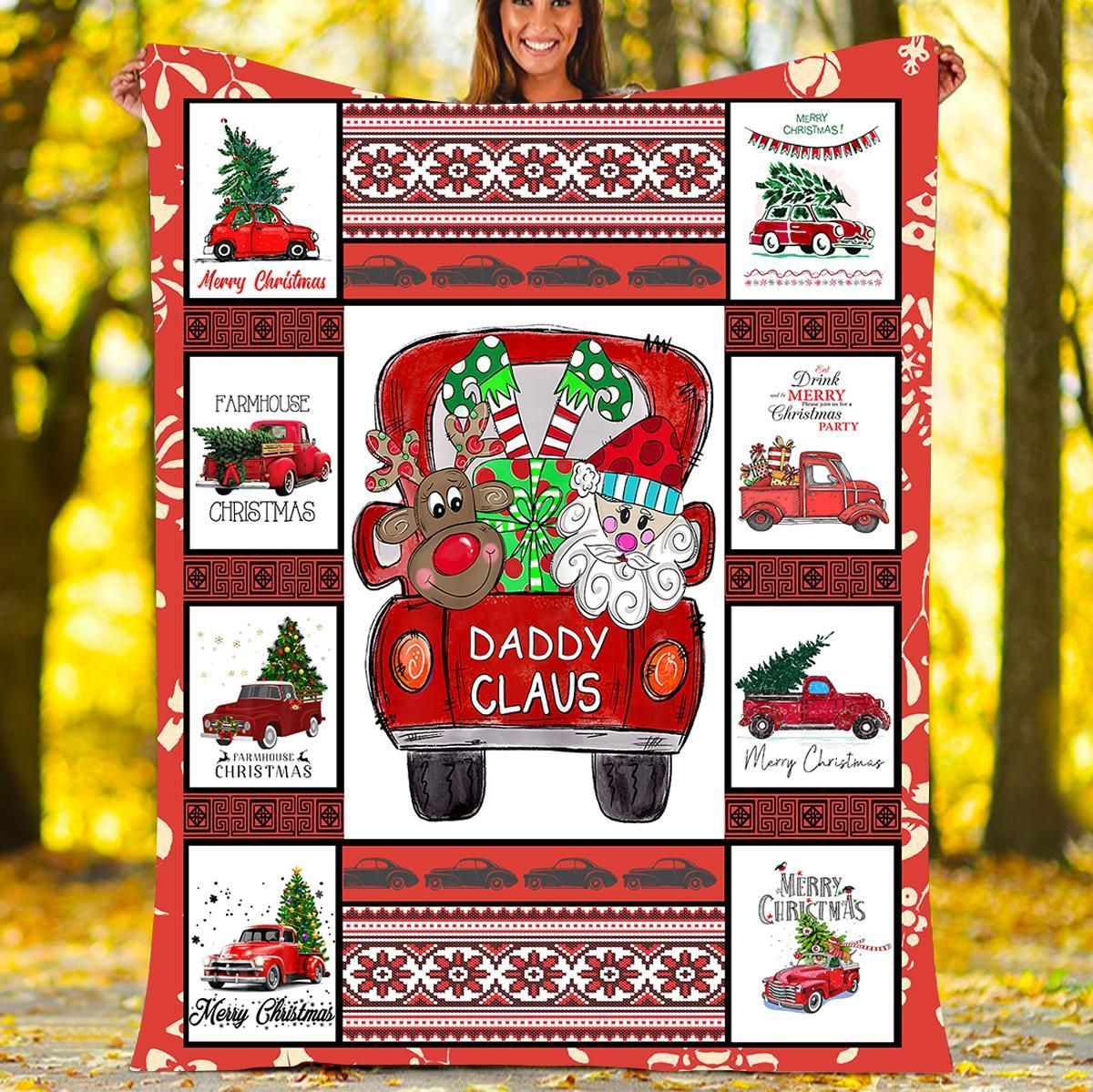 Daddy Claus Christmas Sherpa Fleece Blanket