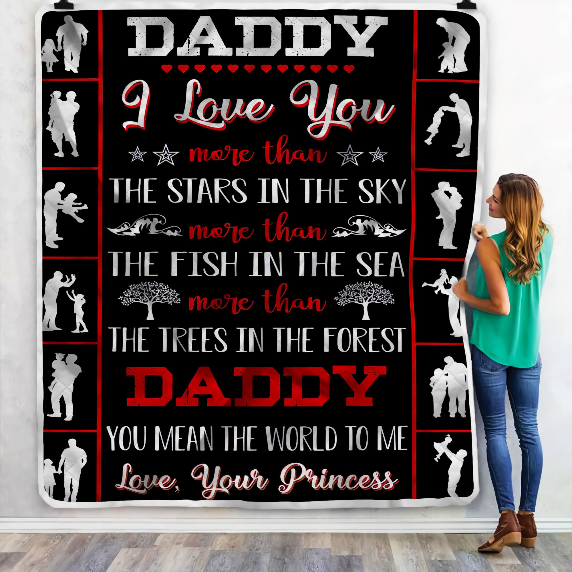 Daddy I Love You Fleece Blanket