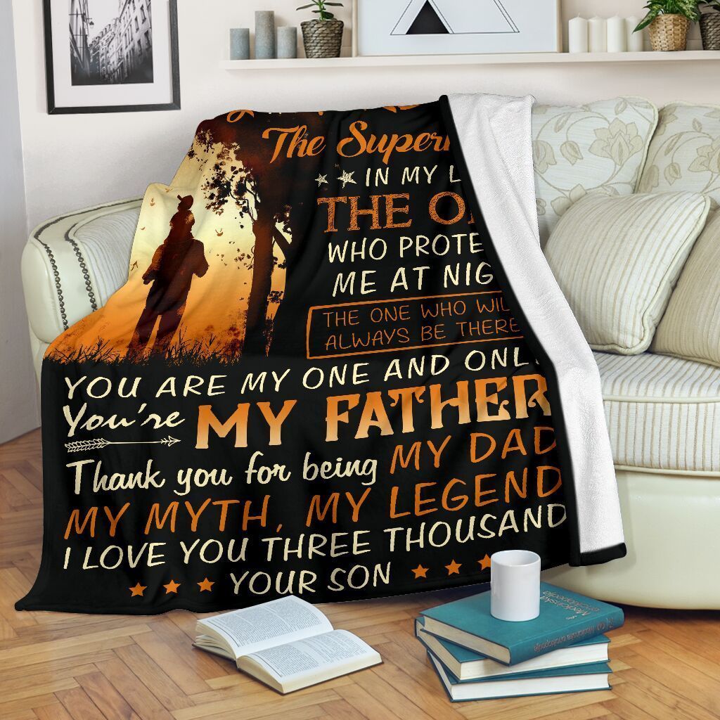 Daddy The Superhero Sherpa Fleece Blanket