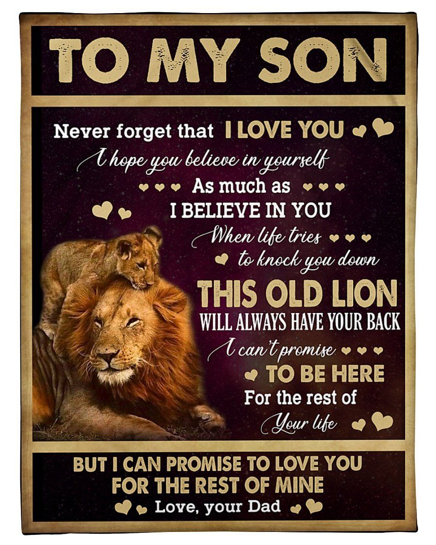Daddy To Son This Old Lion Will Always Have Your Back Fleece Blanket Fleece Blanket