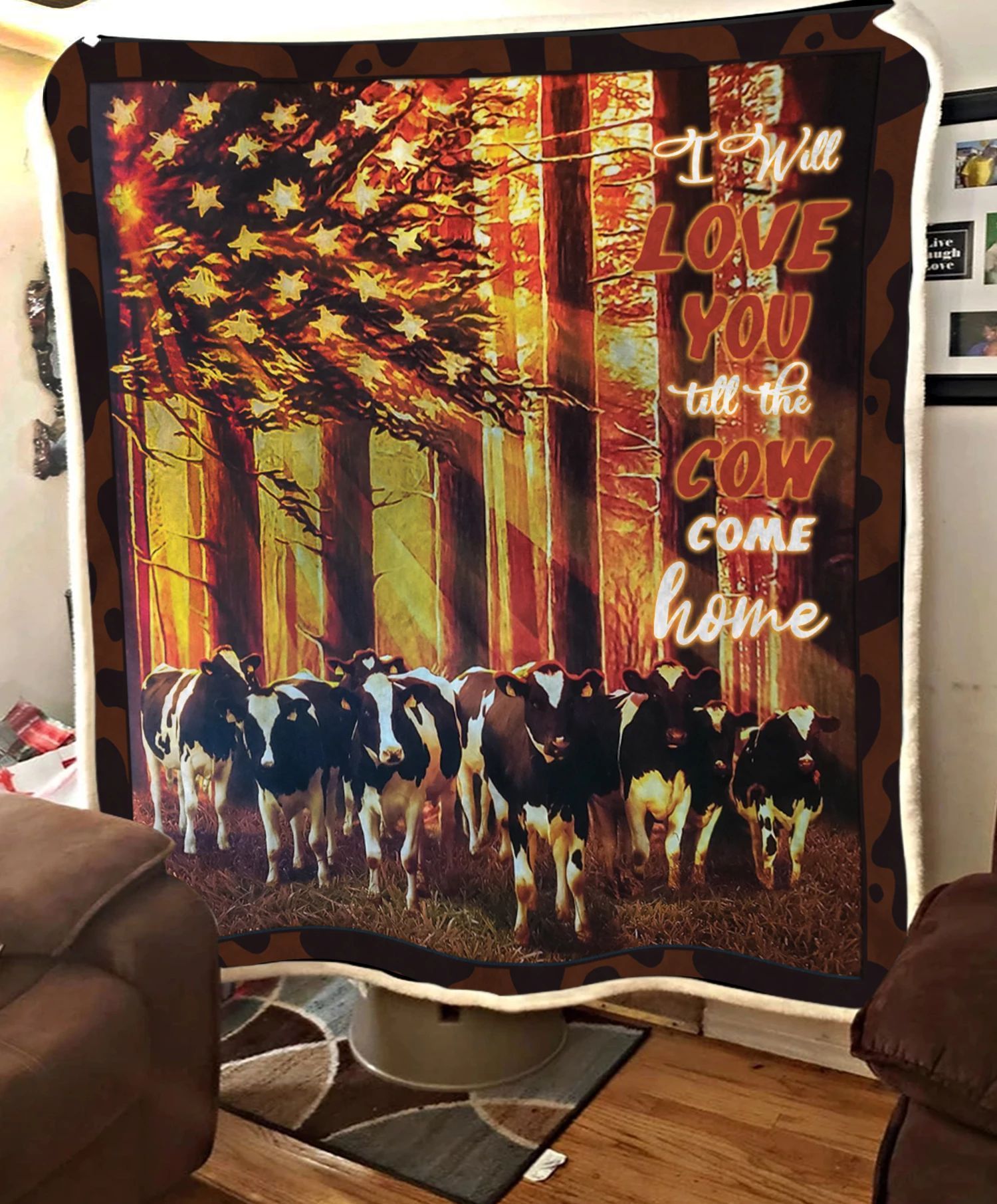 Dairy Cow Sherpa Fleece Blanket