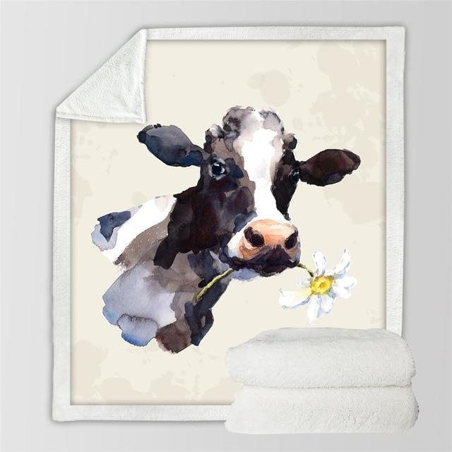 Dairy Cow Sherpa Fleece Blanket