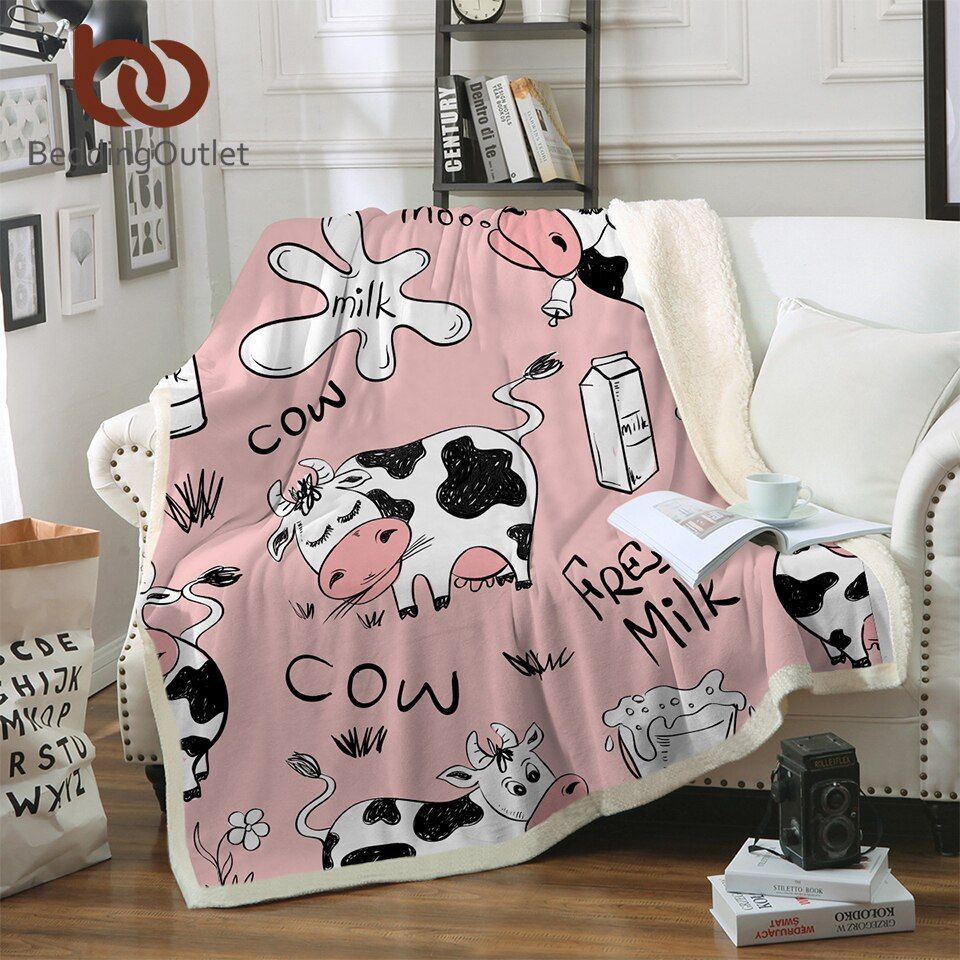Dairy Cow Sherpa Fleece Blanket