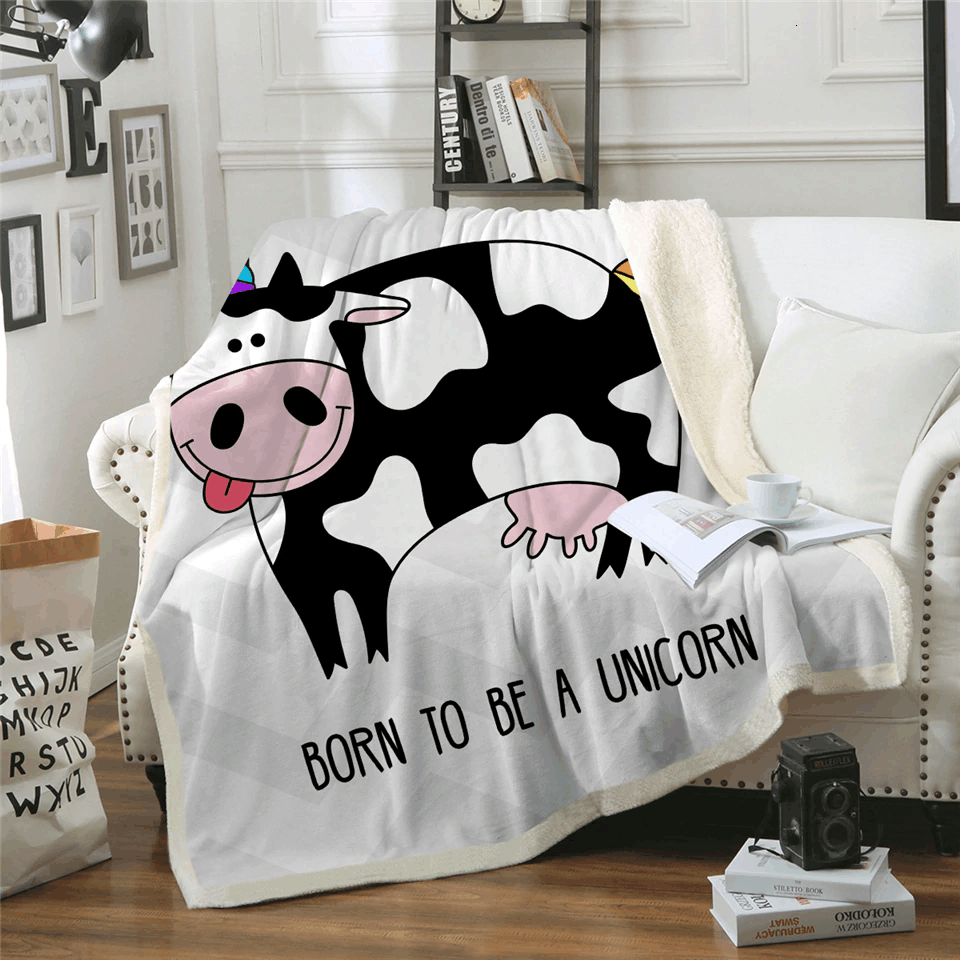 Dairy Cow Sherpa Fleece Blanket