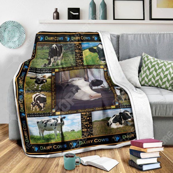Dairy Cows Sherpa Fleece Blanket
