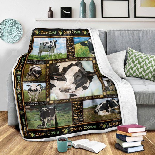 Dairy Cows Sherpa Fleece Blanket