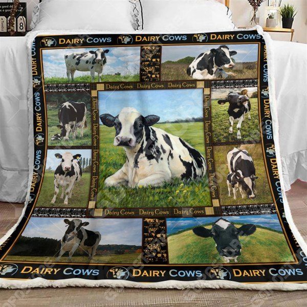 Dairy Cows Sherpa Fleece Blanket