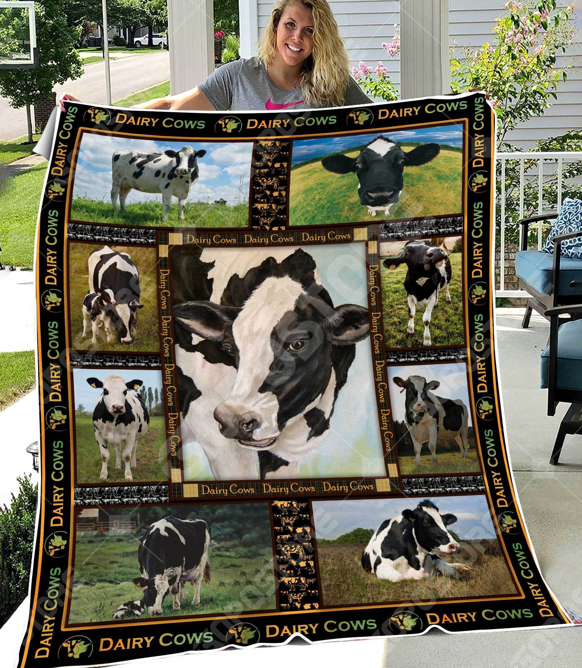 Dairy Cows Sherpa Fleece Blanket