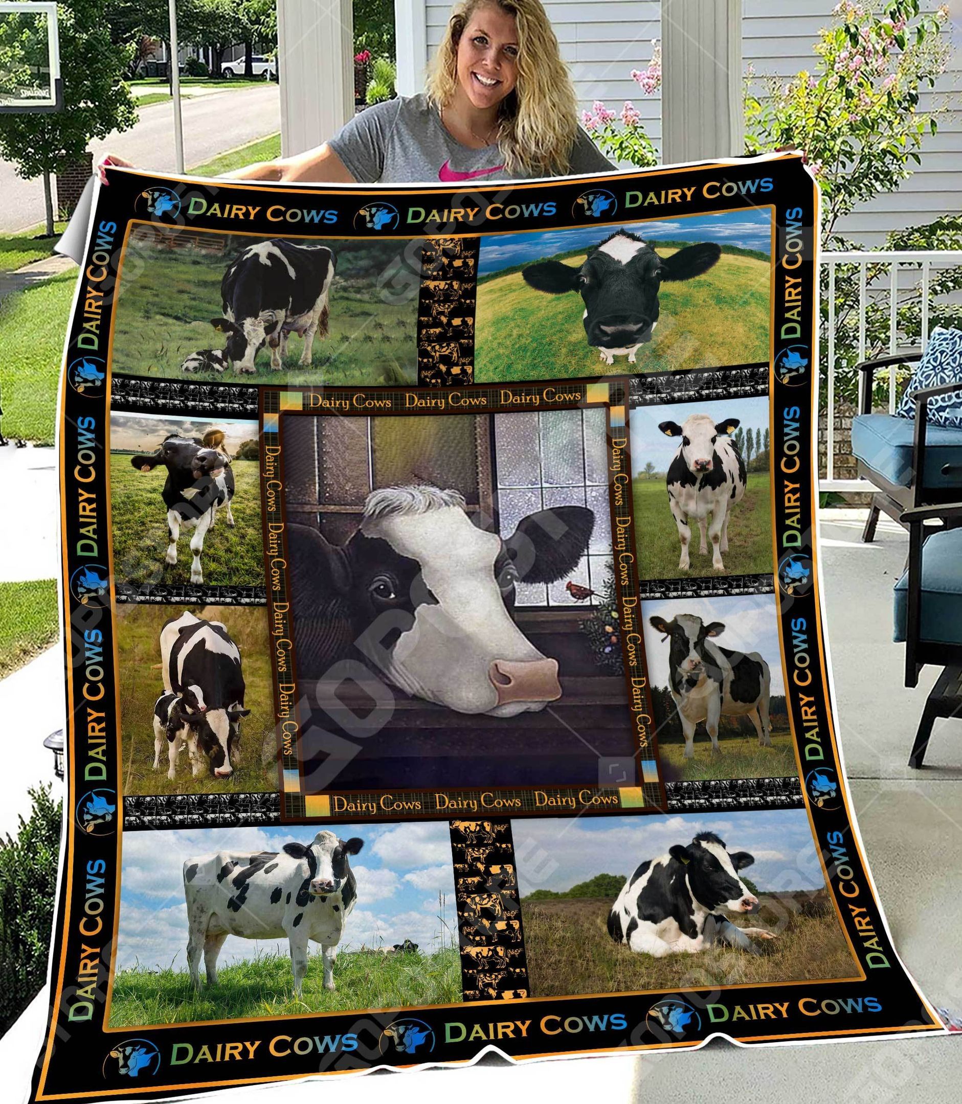 Dairy Cows Sherpa Fleece Blanket