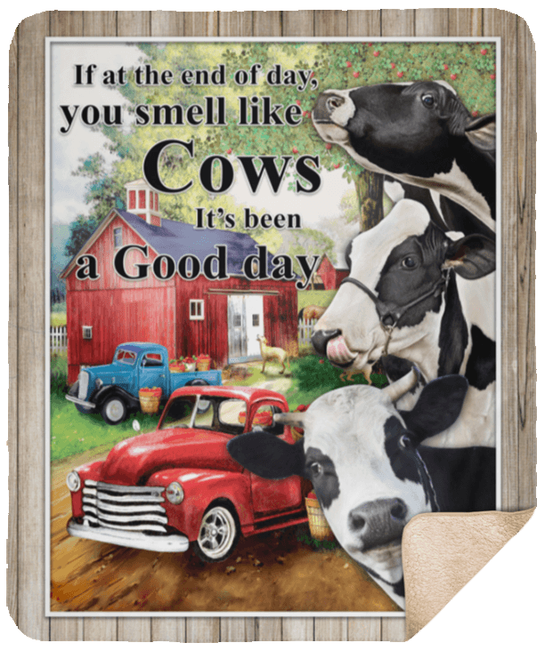Dairy Cows Sherpa Fleece Blanket