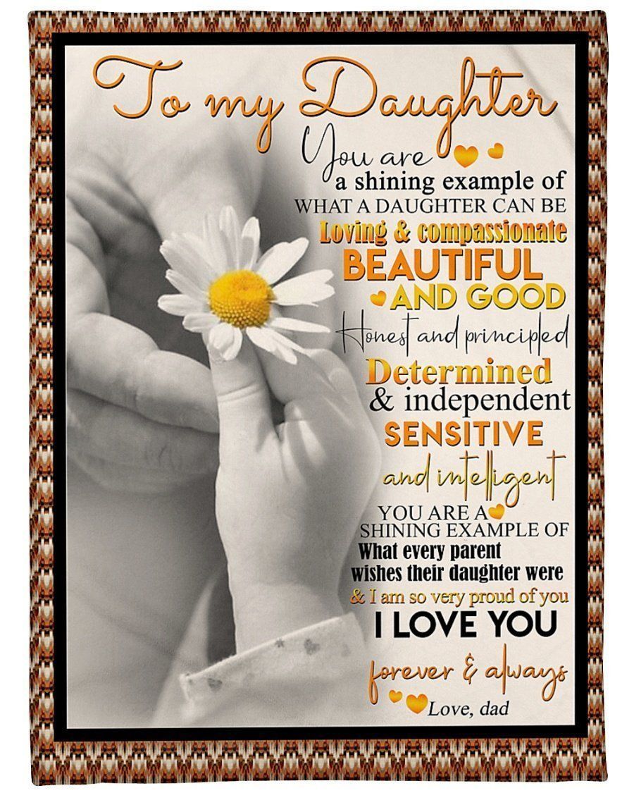 Daisy Flower To My Daughter You Are A Shining Fleece Blanket