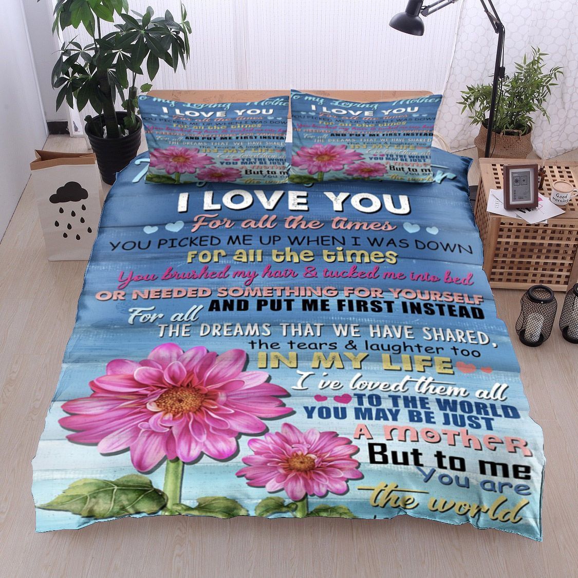 Daisy Flower To My Loving Mother Love Your Daughter Bedding Set