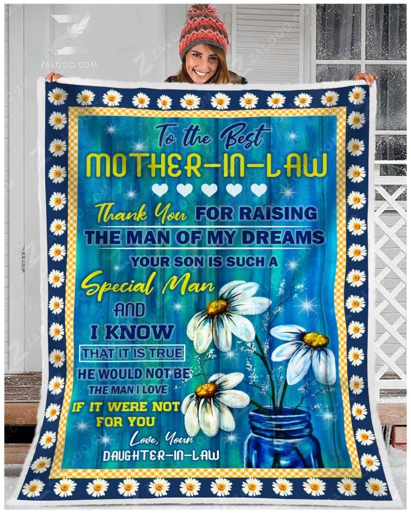 Daisy To My Mom In Law My Eyes Sherpa Fleece Blanket
