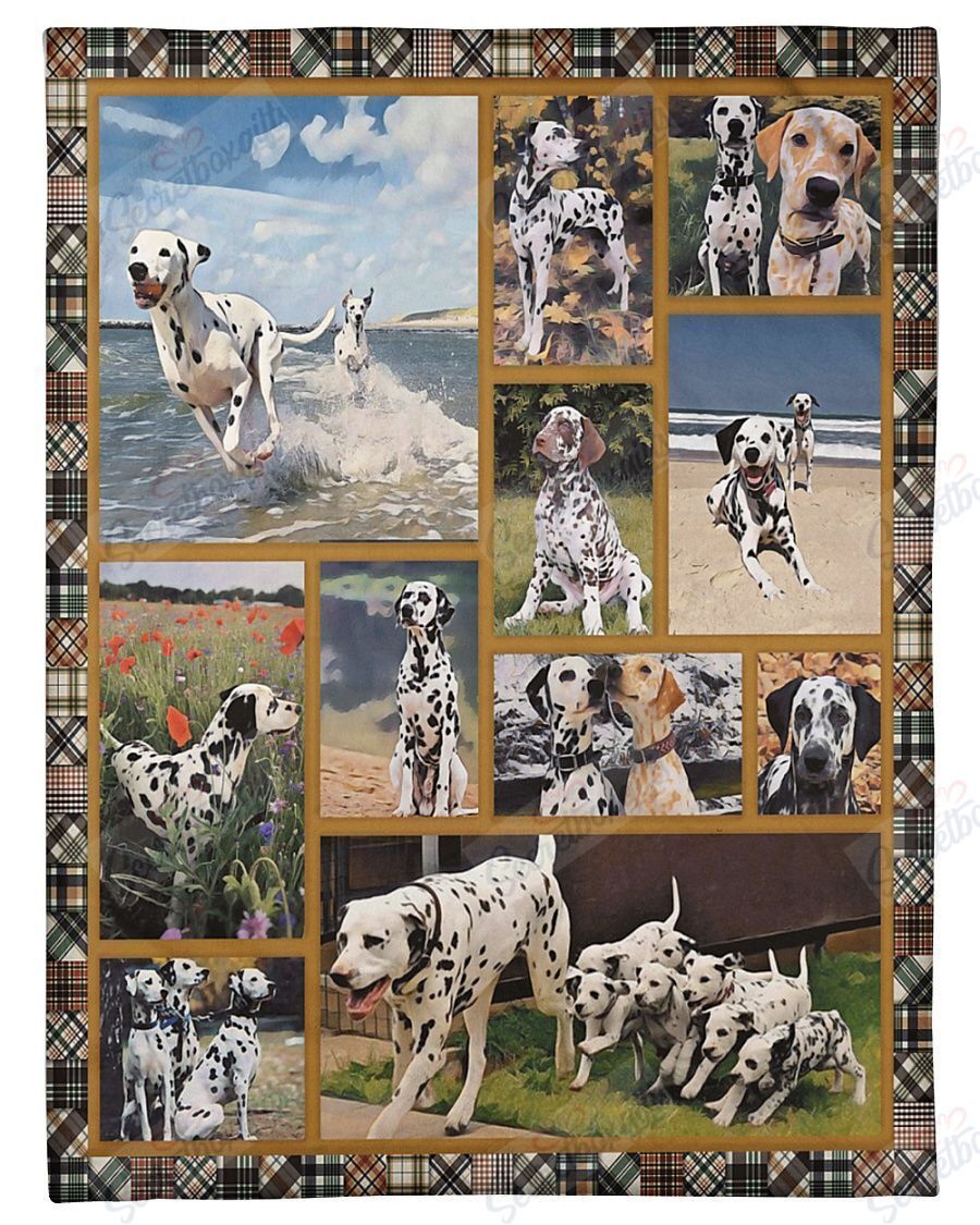Dalmatian Cute Gift For Dog Lovers Fleece Blanket