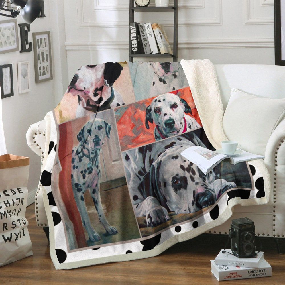 Dalmatian Dog Sherpa Fleece Blanket