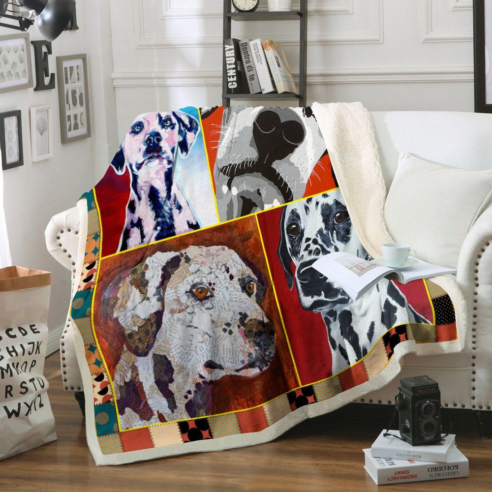 Dalmatian Dog Sherpa Fleece Blanket