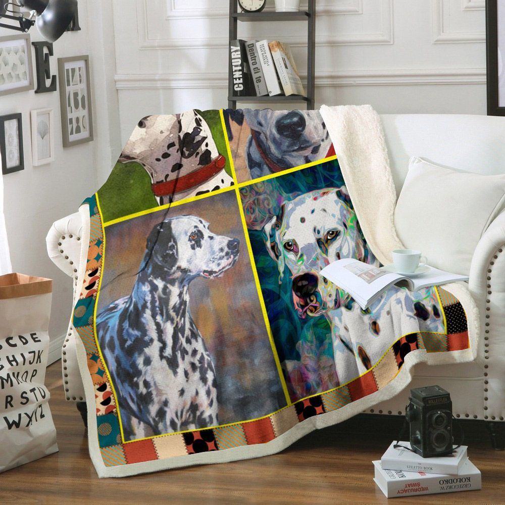 Dalmatian Dog Sherpa Fleece Blanket