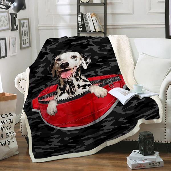 Dalmatian Dog Sherpa Fleece Blanket