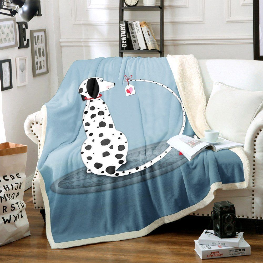 Dalmatian Dog Sherpa Fleece Blanket