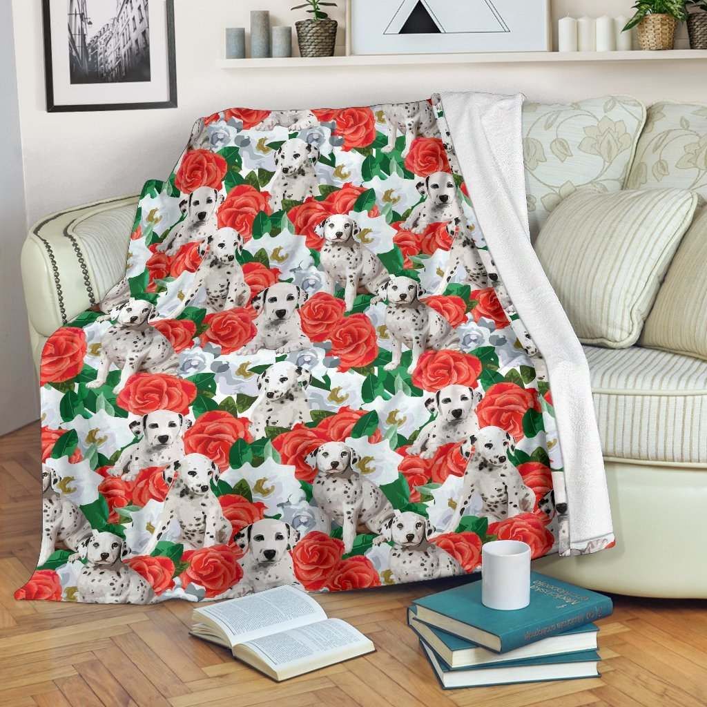 Dalmatian Dog Puppy Sherpa Fleece Blanket