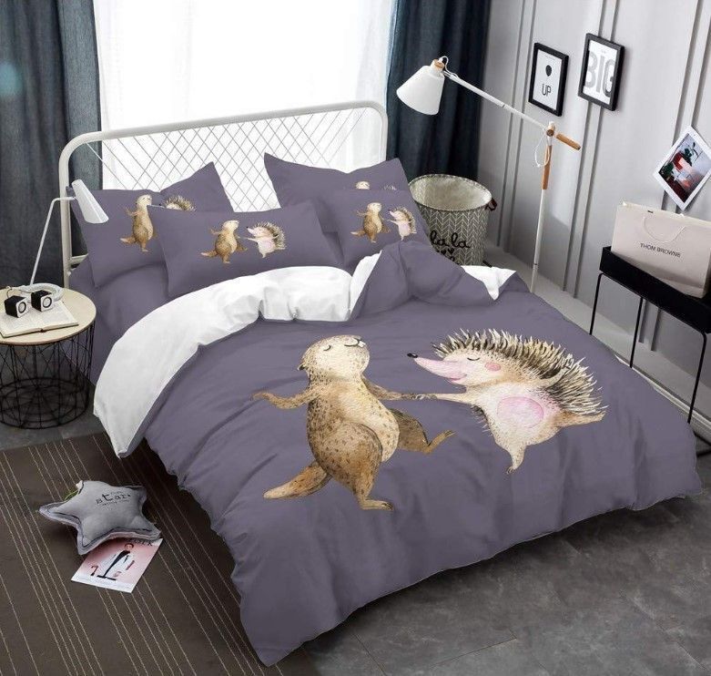 Dancing Hedgehog Squirrel Bedding Set