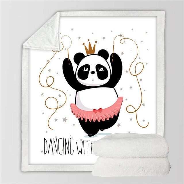 Dancing With Panda Sherpa Fleece Blanket