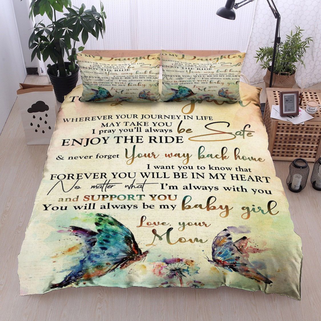 Dandelion Butterfly To My Daughter Your Mom Bedding Set