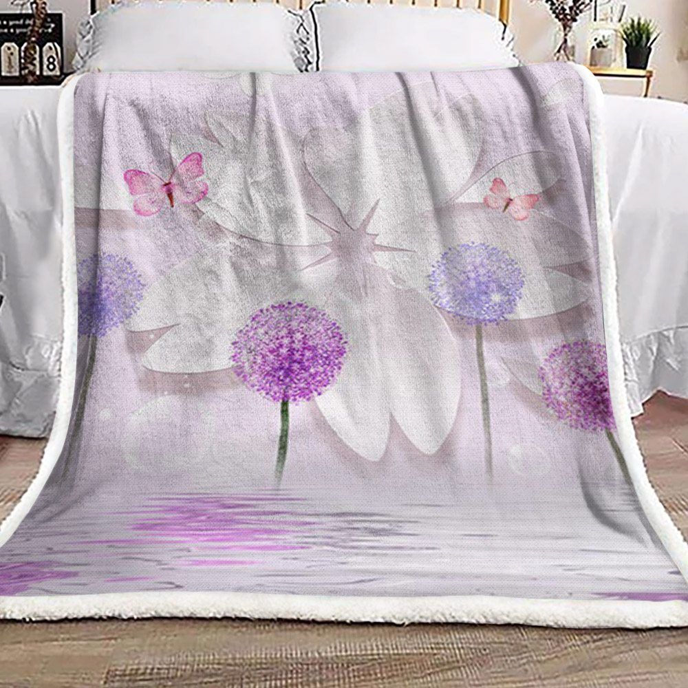 Dandelion Sherpa Fleece Blanket