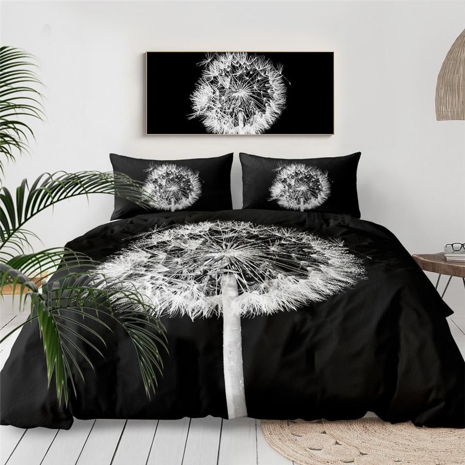 Dandelion On Black Bedding Set