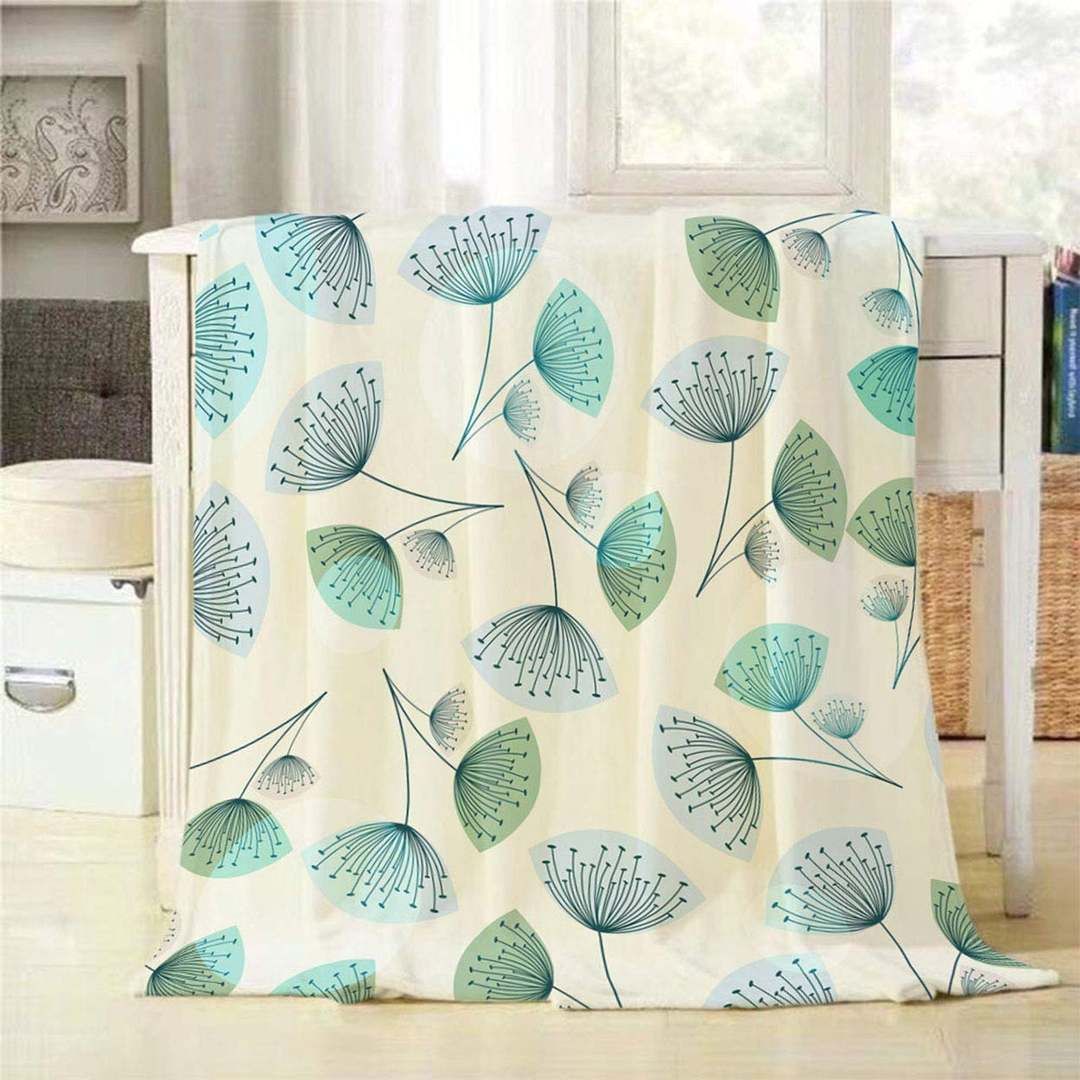 Dandelion Pattern Sherpa Fleece Blanket