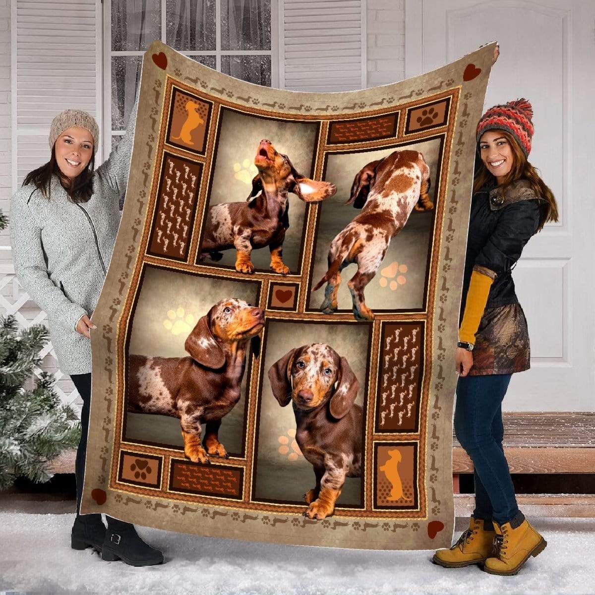 Dapple Dachshund Fleece Blanket