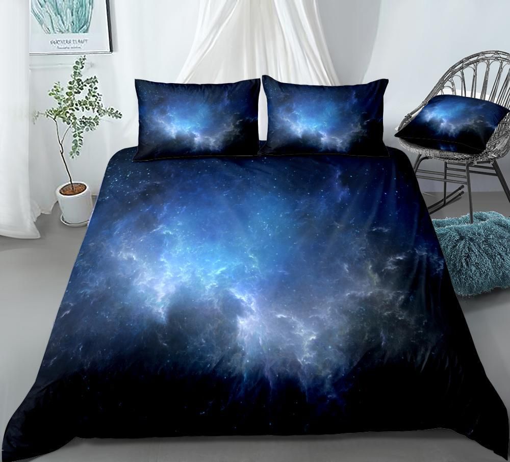 Dark Blue Galaxy Bedding Set