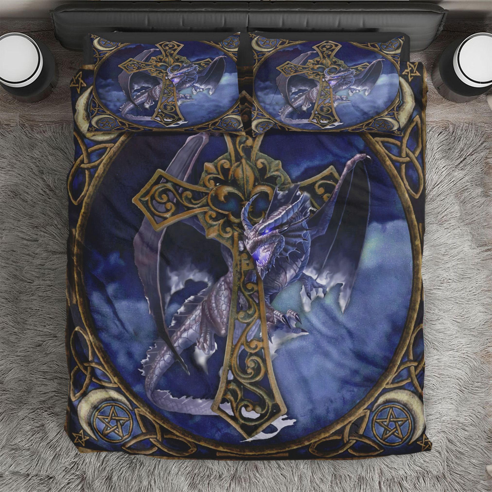 Dark Dragon Celtic Bedding Set