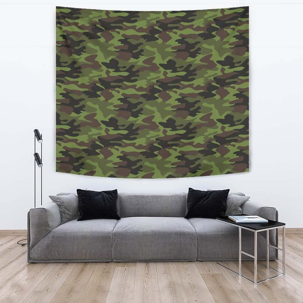 Dark Green And Black Camouflage CL17100070MDT Tapestry
