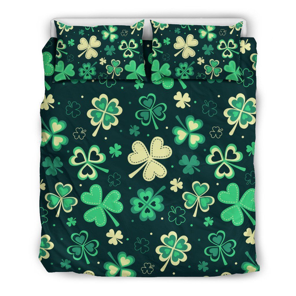 Dark Green Four leaf Clover St Patrick’s Day Bedding Set