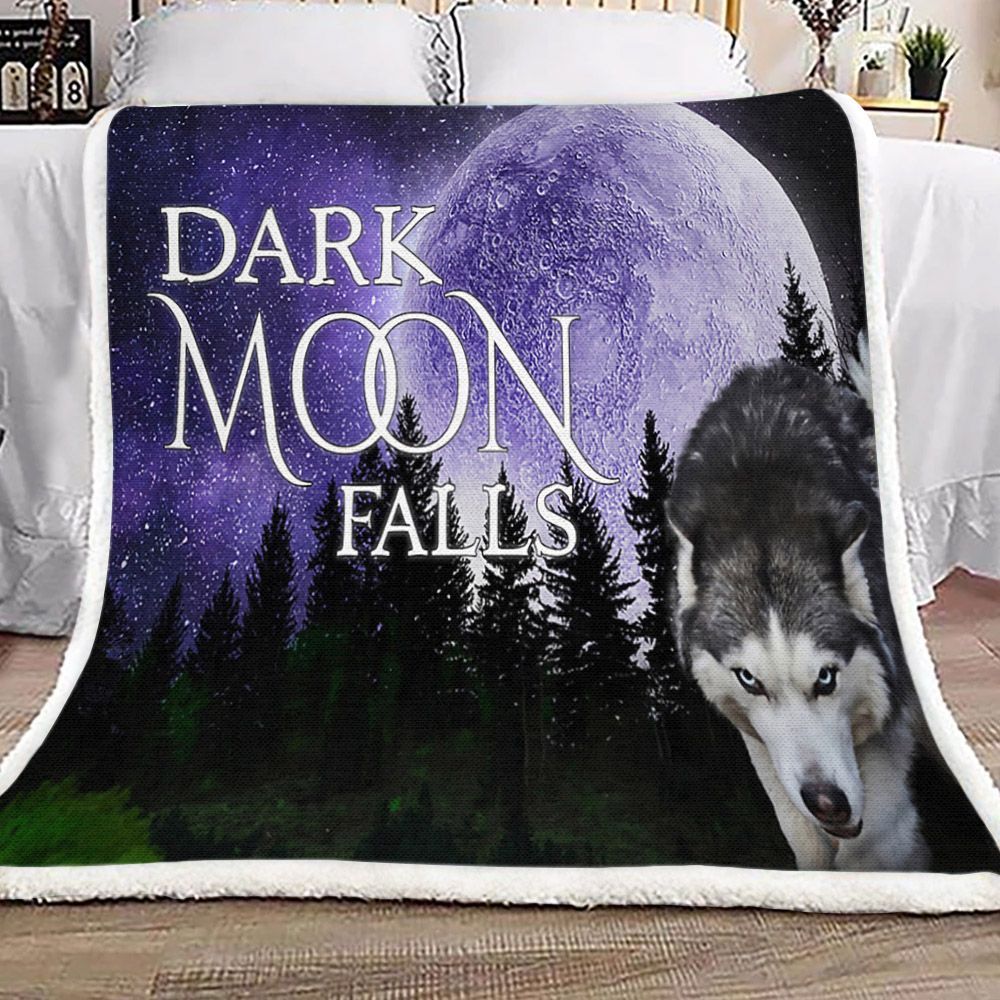 Dark Moon Wolf Sherpa Fleece Blanket