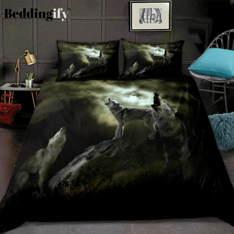 Dark Night Wolves Bedding Set