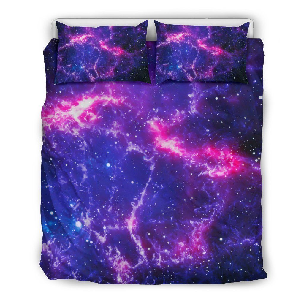 Dark Purple Universe Galaxy Space Bedding Set